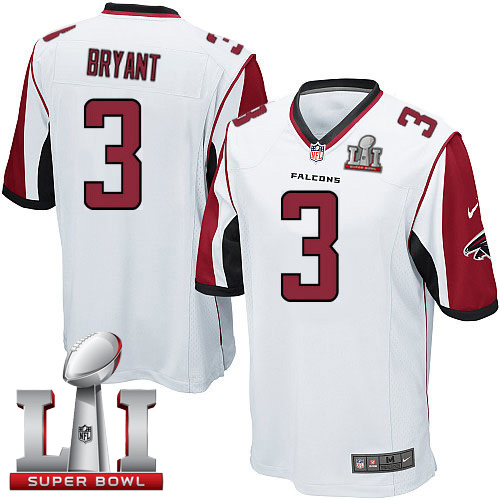 Nike Falcons #3 Matt Bryant White Super Bowl LI 51 Youth Stitched NFL Elite Jersey